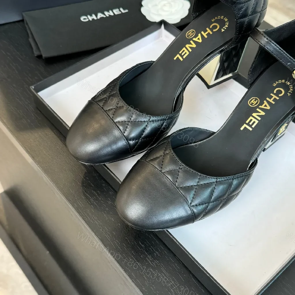 View 4 of Quilted Ankle-Height Pumps + Subtle Shine, Black, Heels, Couture-Inspired