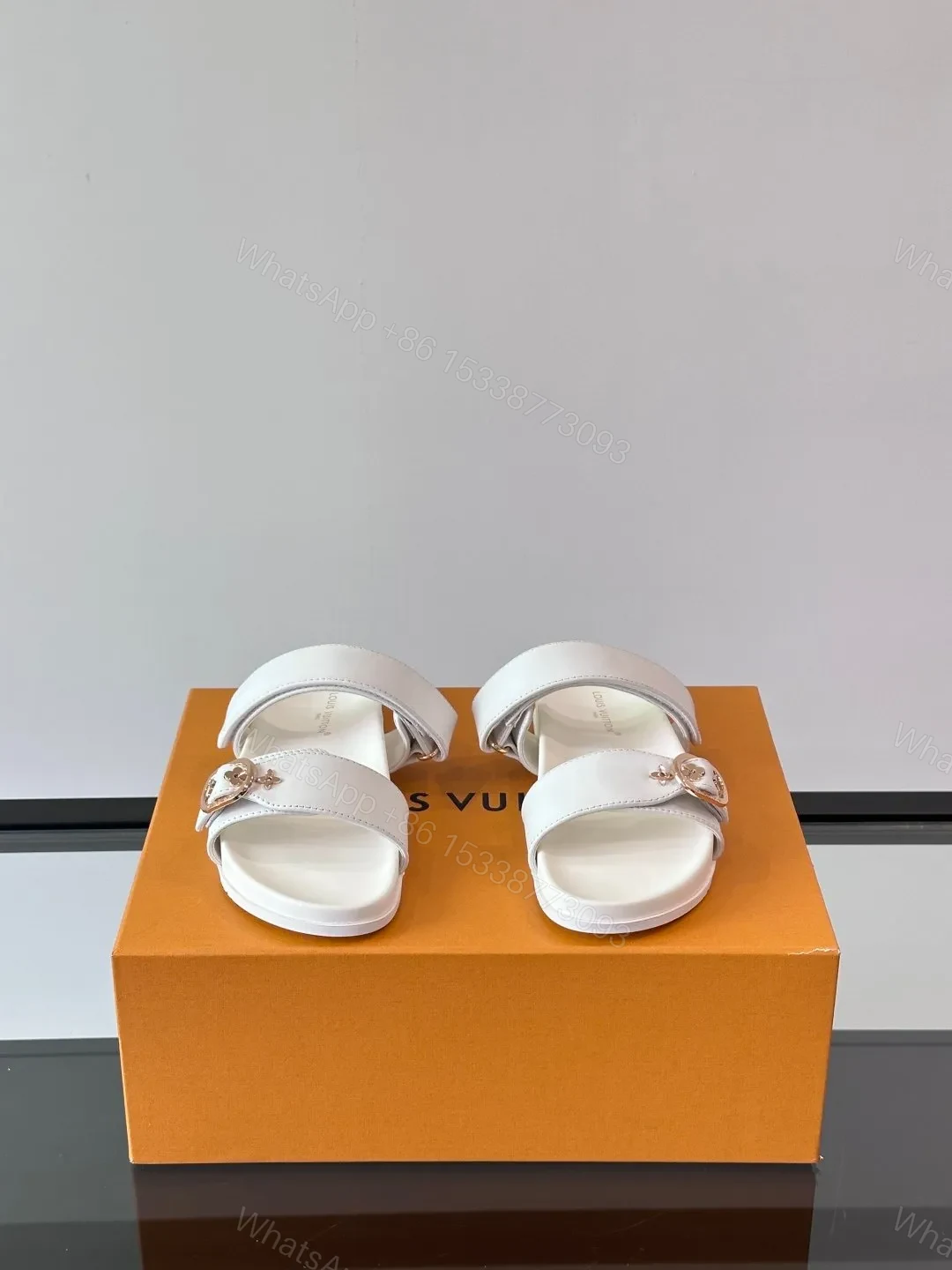 View 2 of LV Men White Leather Sandals