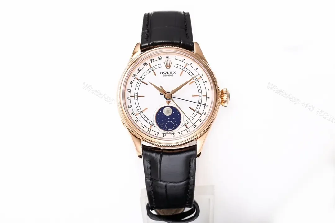 Rolex Cellini Moonphase Everose White Dial Alligato RLX-CEL-MOON-RG-WHT-ALI — view 1