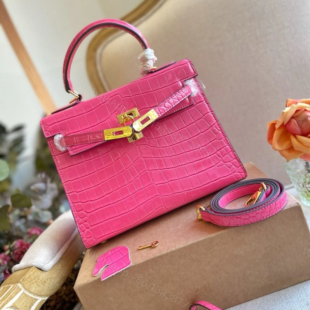 View 6 of Hermès Kelly 25 Alligator Pink 25Cm