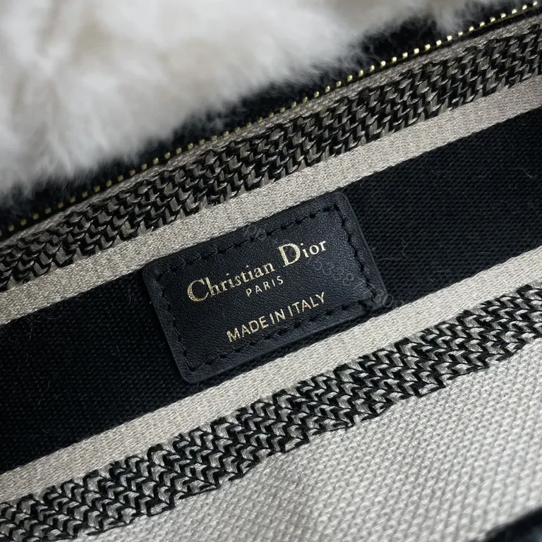View 2 of Cream Shearling Luxe Bag: Dior-Inspired Iconic Tote