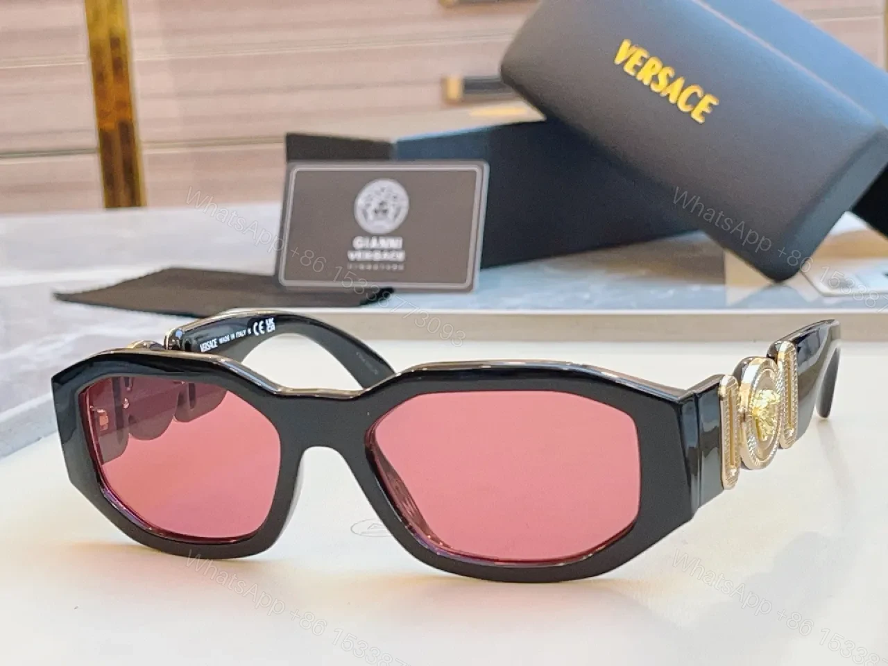 View 4 of Bold Yellow-Lens Cat-Eye Sunglasses, Luxe-Edge Style