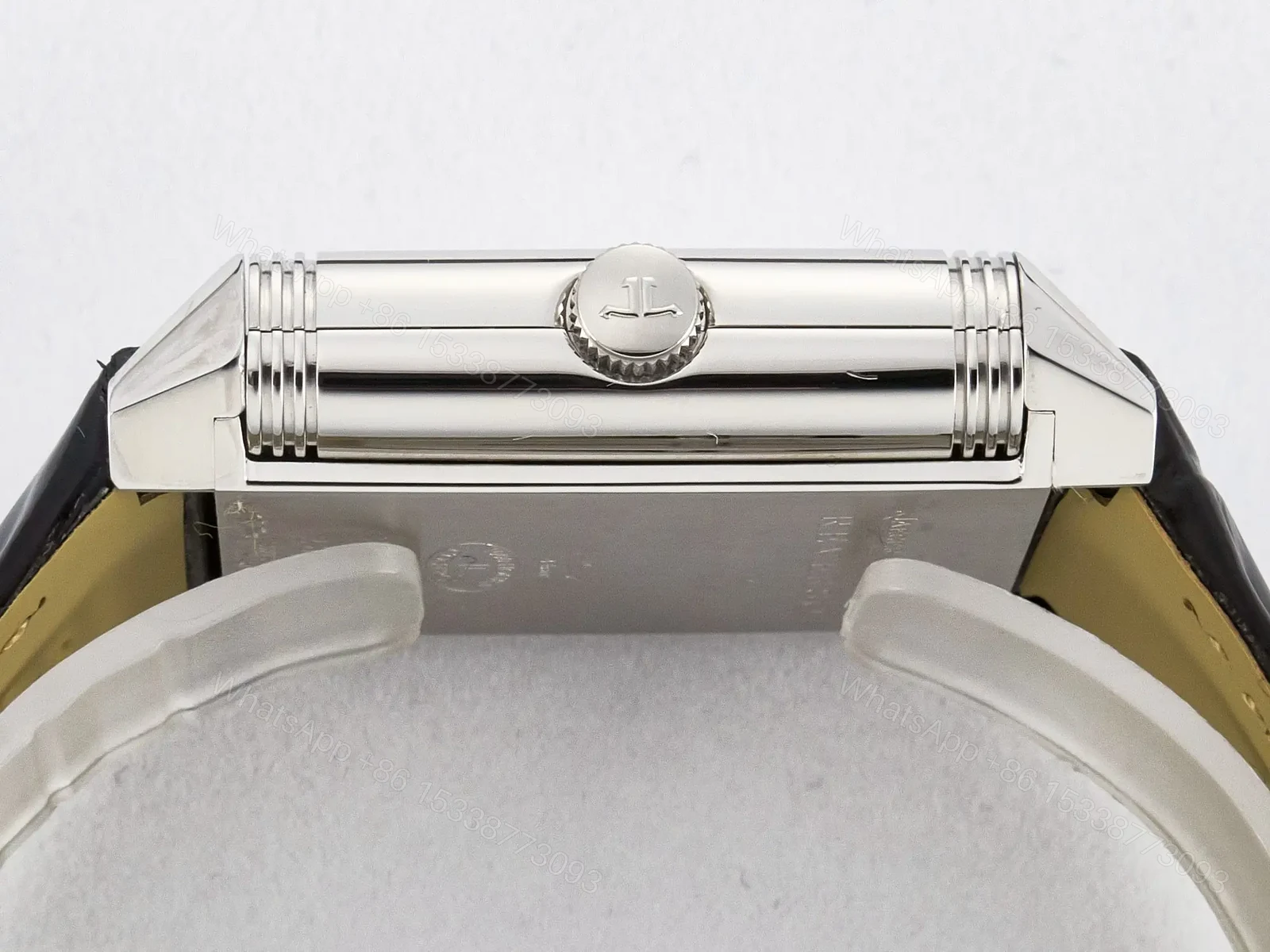 View 12 of Reverso Tribute Duoface Small Seconds SS MGF Best Edition White Dial on Black Leather Strap A854A