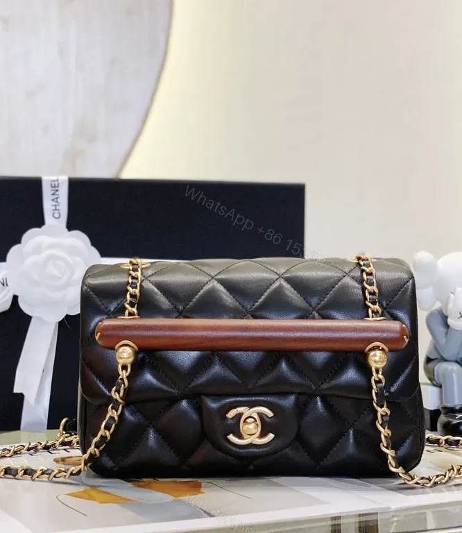 View 6 of Chanel-Inspired Quilted Black Leather Shoulder Bag: Timeless Luxury