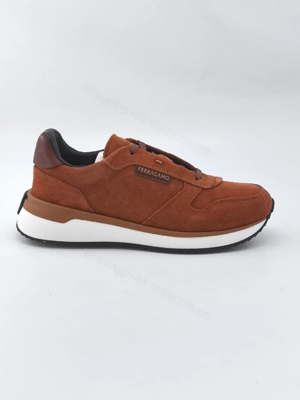 View 5 of Cognac Suede Sneakers with Athletic Edge and Comfort