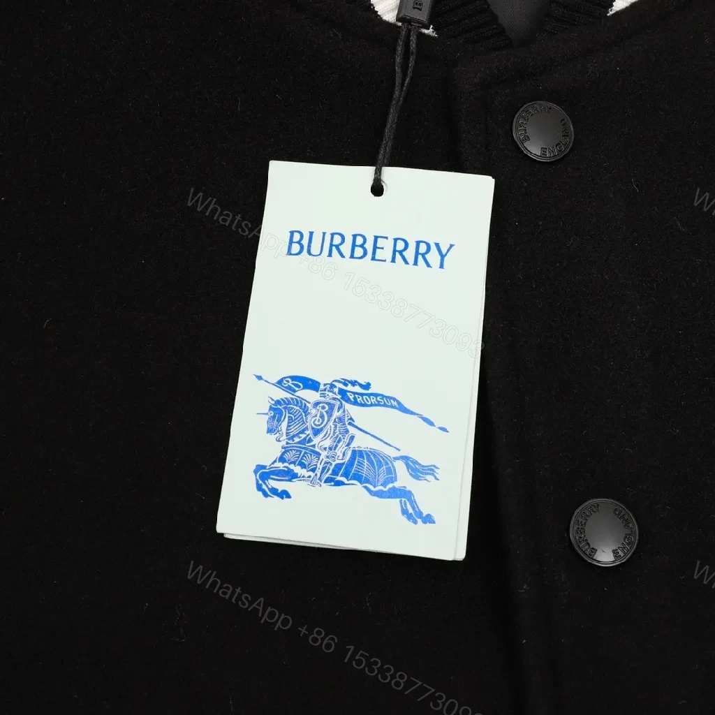 View 9 of Black & Ivory Varsity Jacket - Knit Outerwear, Contrast Sleeve, Signature Trim