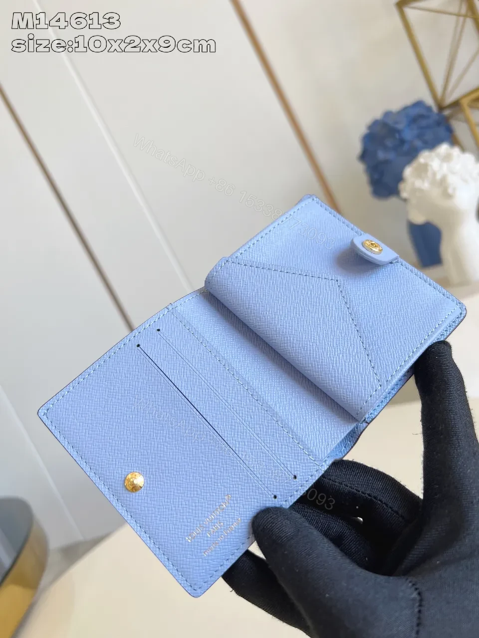 View 4 of Compact Monogram Card Holder with Signature Charm
