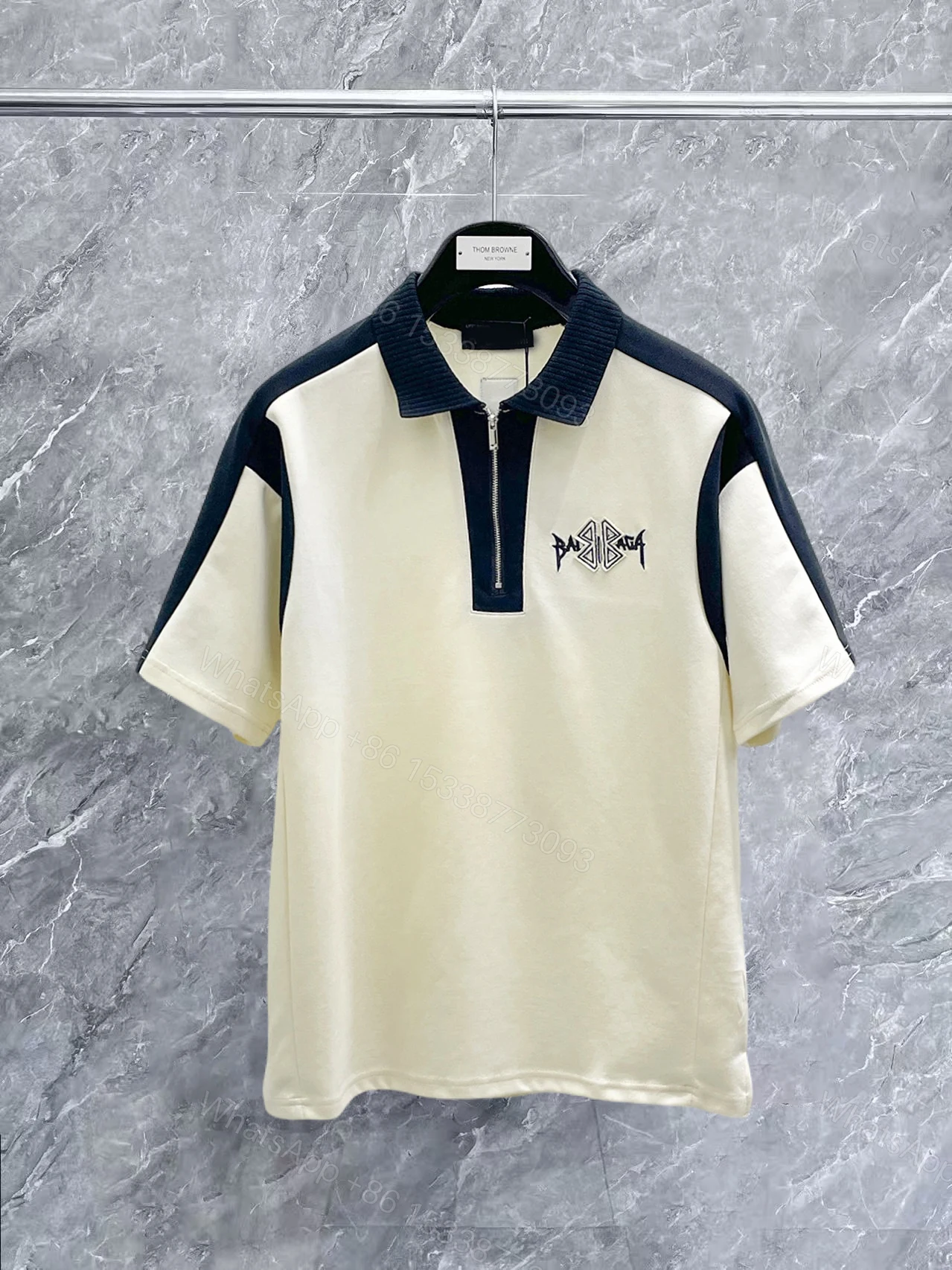 Balenciaga 一比一 男款 拼色拉鍊POLO短袖T恤 運動休閒風 — view 1