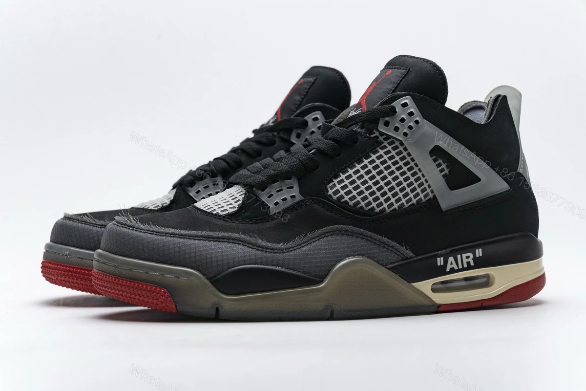 View 6 of OFF White x Air Jordan 4 Retro Bred CV9388-001