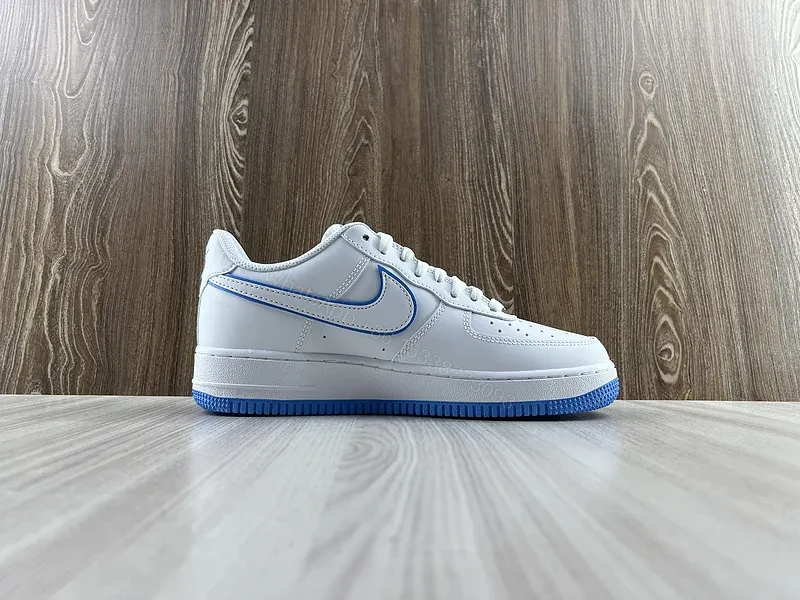 View 7 of White & Blue Minimalist Leather Sneaker â€“ Low-Top Comfort