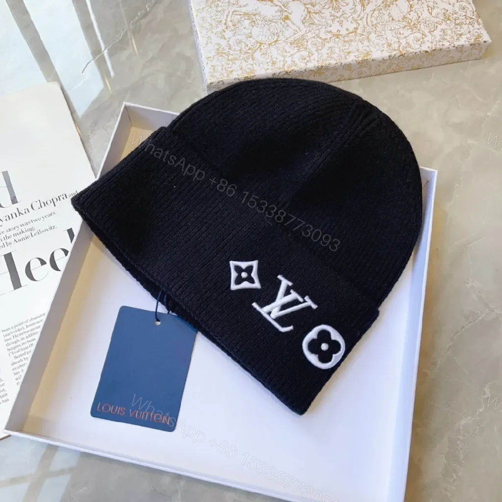 View 4 of Black Knit Beanie, Luxe Logo, Everyday Warmth Beanie