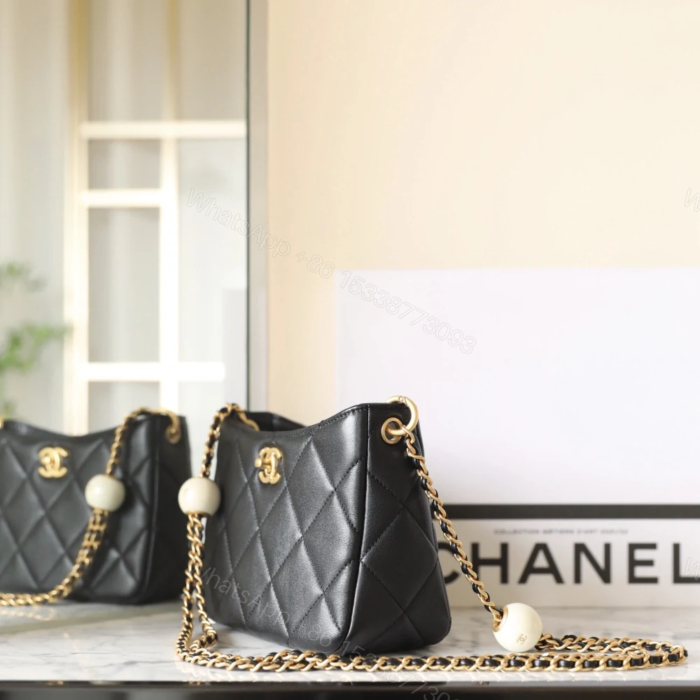 View 5 of 高仿Chanel*24S系列AS4862湯圓珍珠Hobo包黑色免檢版