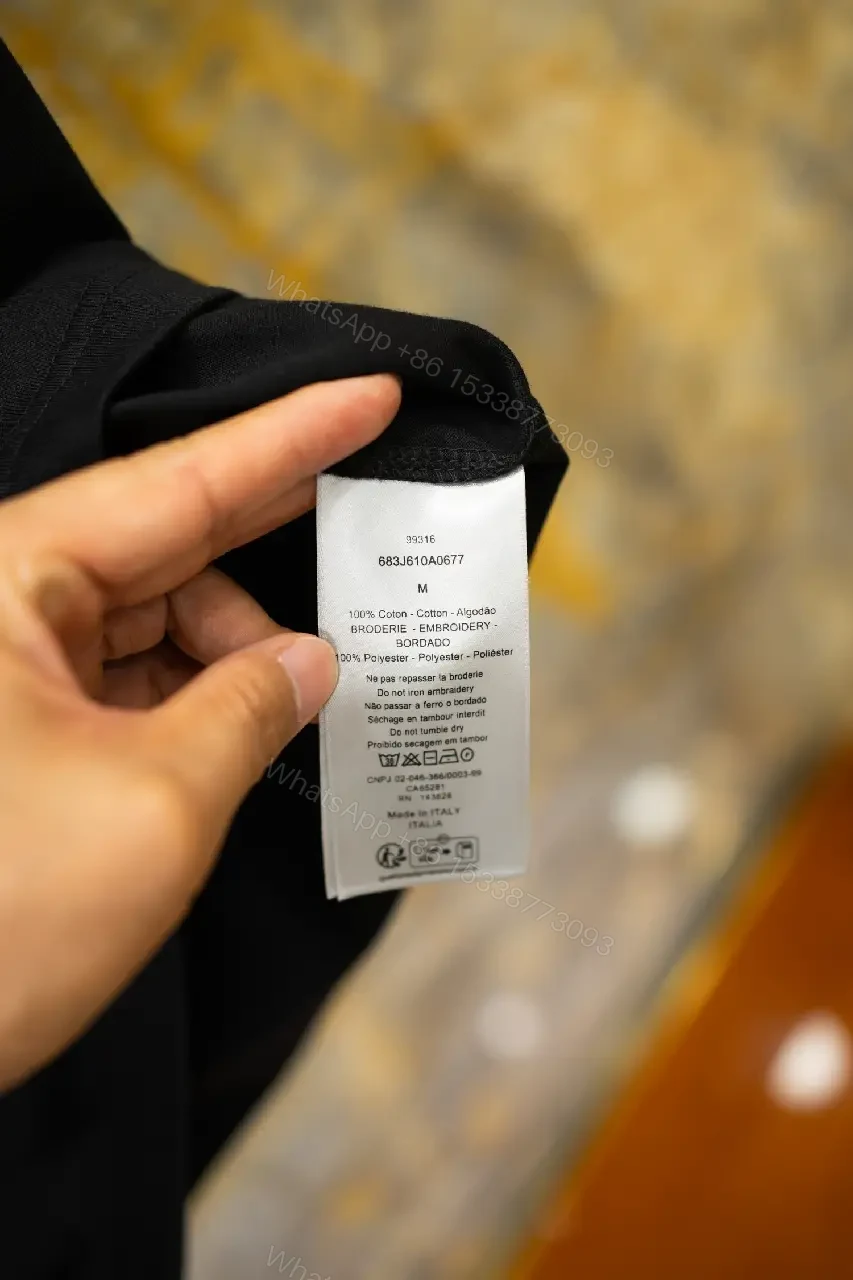 View 2 of Black Cotton T-Shirt with Logo Patch, Classic Style, Everyday Wear