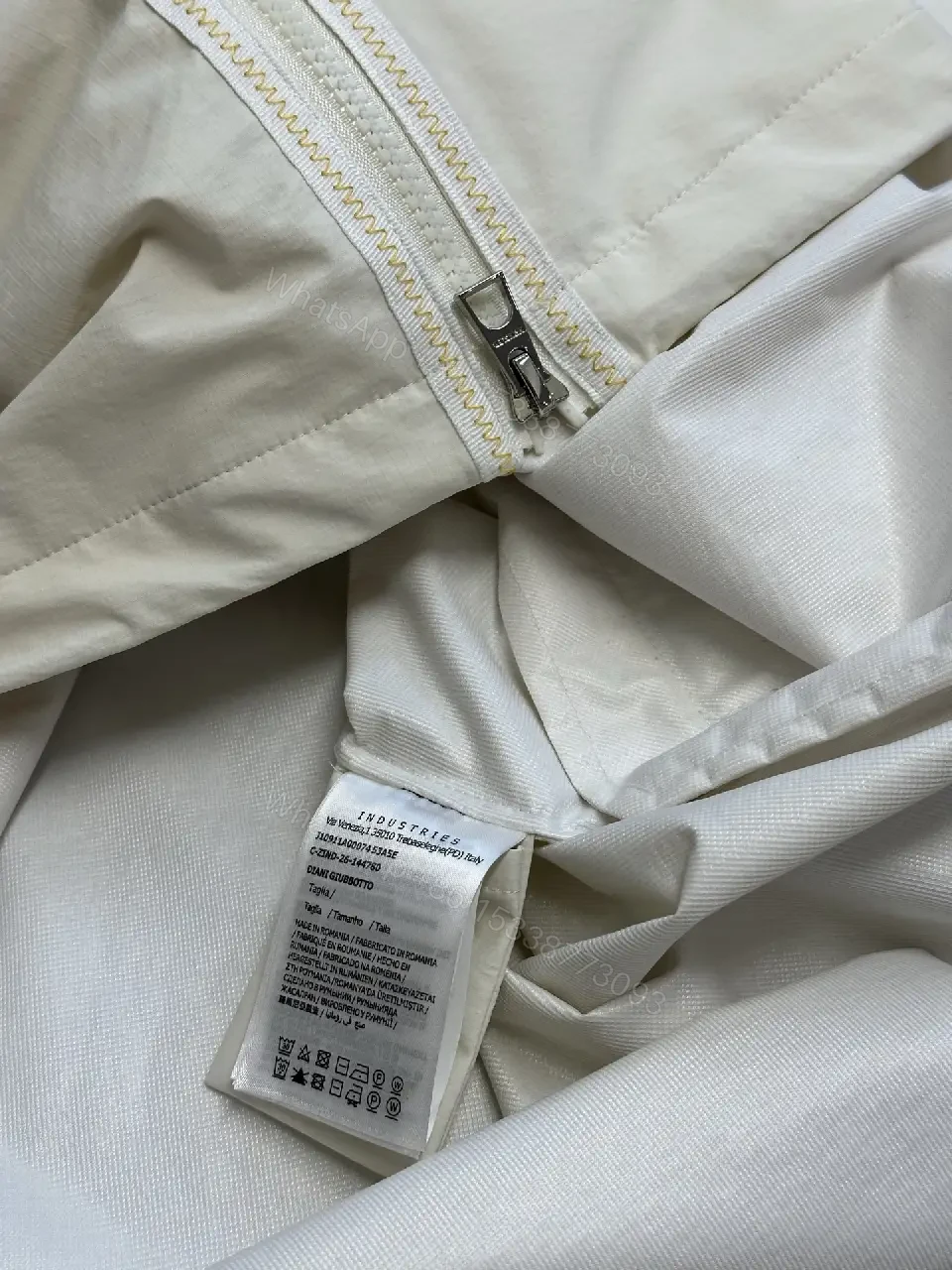 View 5 of Cream nylon lightweight hooded jacket with premium comfort for everyday luxury