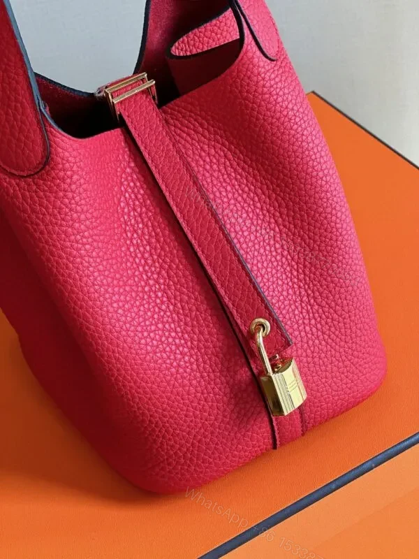 View 2 of HN 18 Pink Togo Leather Gold Hardware