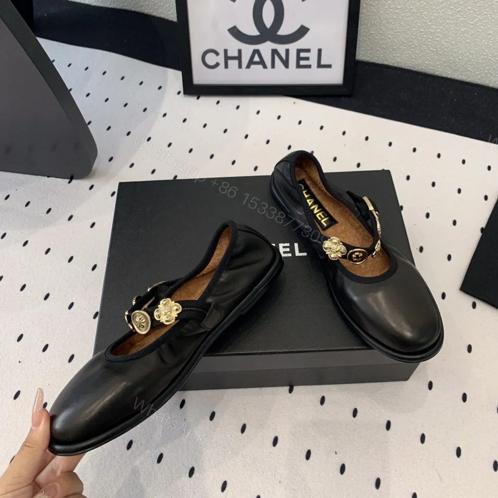 View 3 of 高仿Chanel*G45778Q圓頭塔扣瑪麗珍鞋黑色免檢版