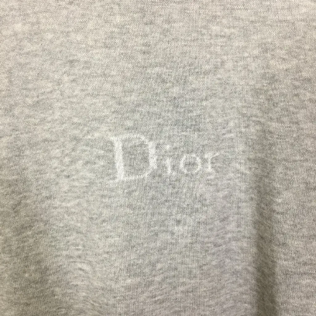 View 9 of Gray Cotton Oversized Dior Logo T-Shirt