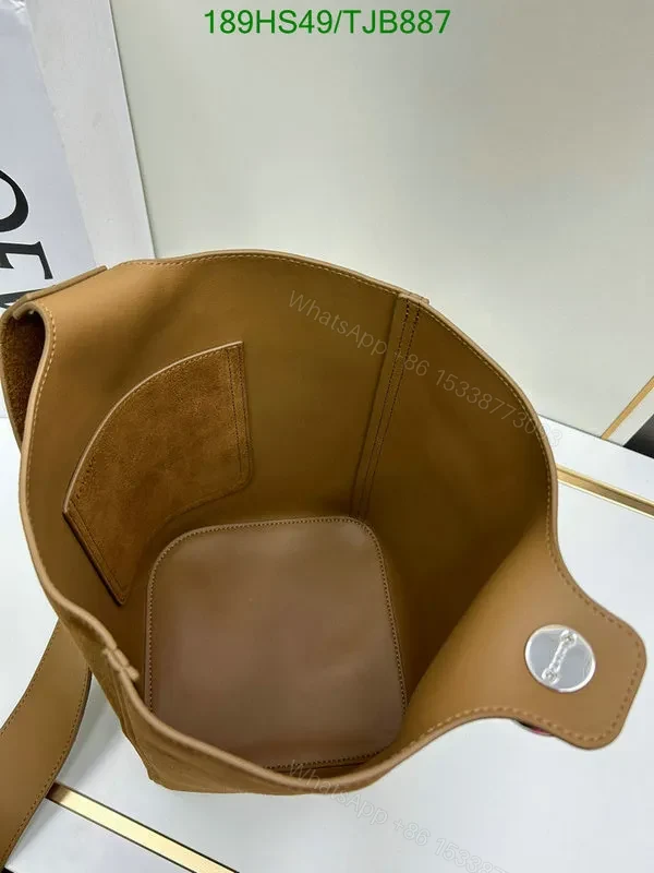 View 18 of Loewe Tobacco Pebble Bucket Bag crafted from Suede Calfskin EA5287