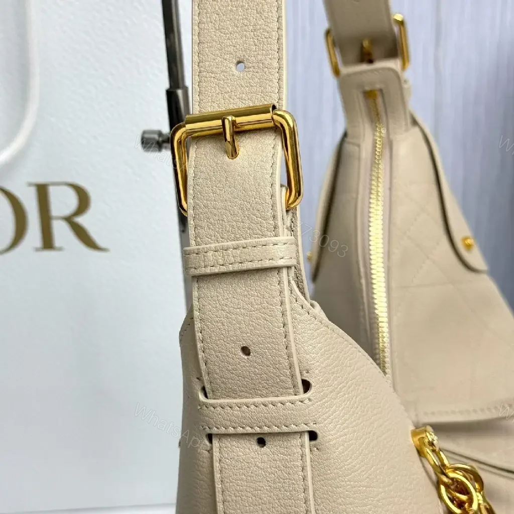 View 2 of Taupe Leather Quilted Hobo Bag: Luxe Everyday Carryall