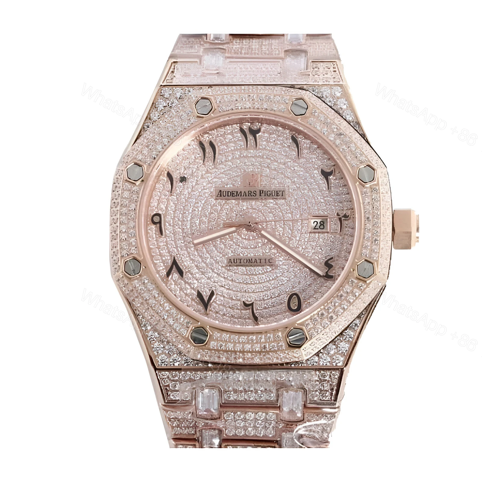 Audemars Piguet Royal Oak Iced Out Rose Gold Replica — view 1