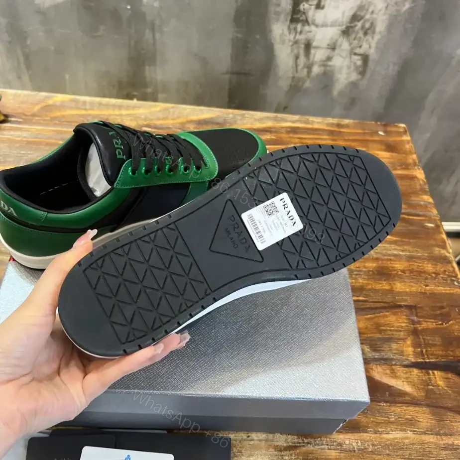 View 5 of PRADA DOWNTOWN LEATHER SNEAKERS GREEN – PRD092