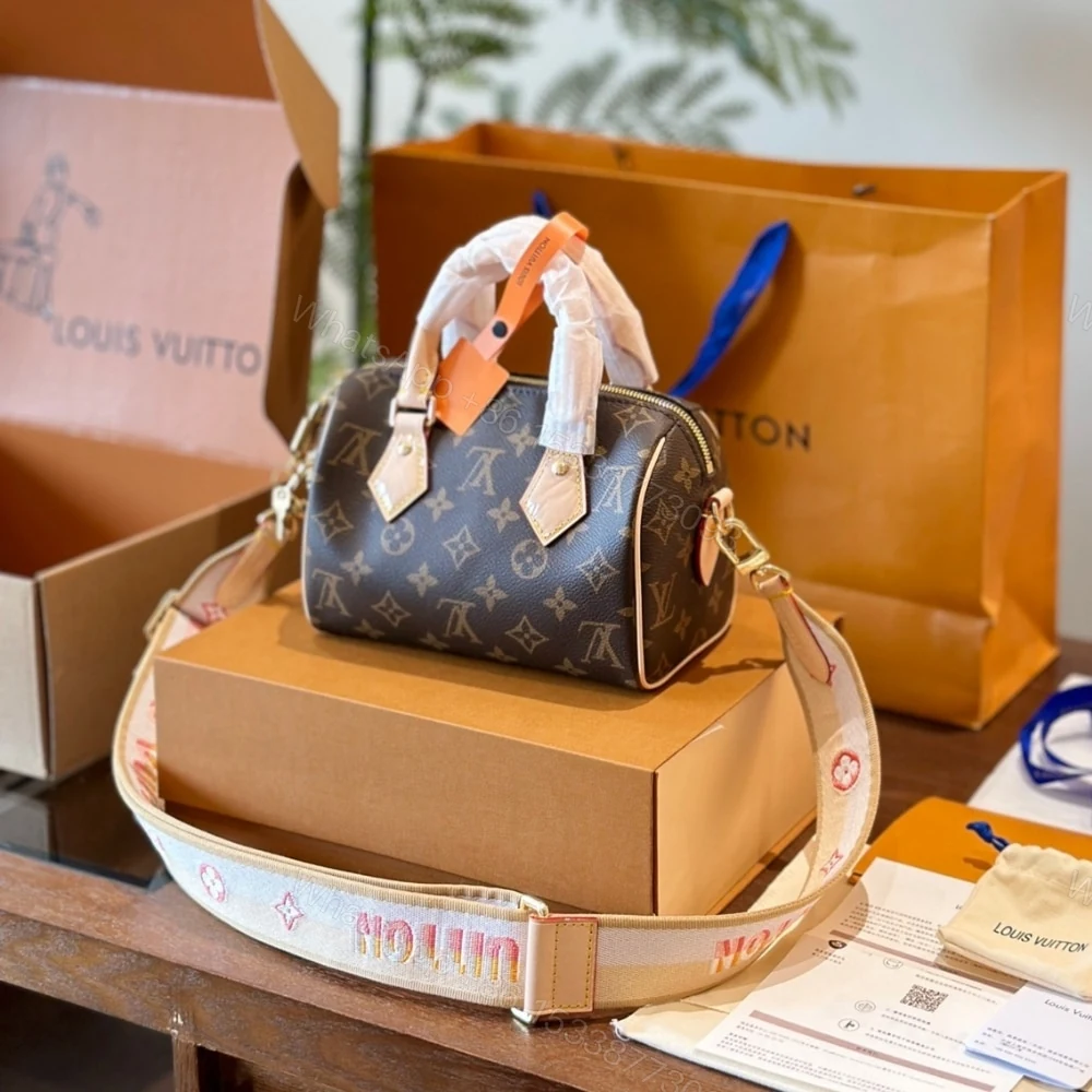 View 3 of Louis Vuitton Speedy Bandoulière 20 Bag Pink Strap 20Cm M46222