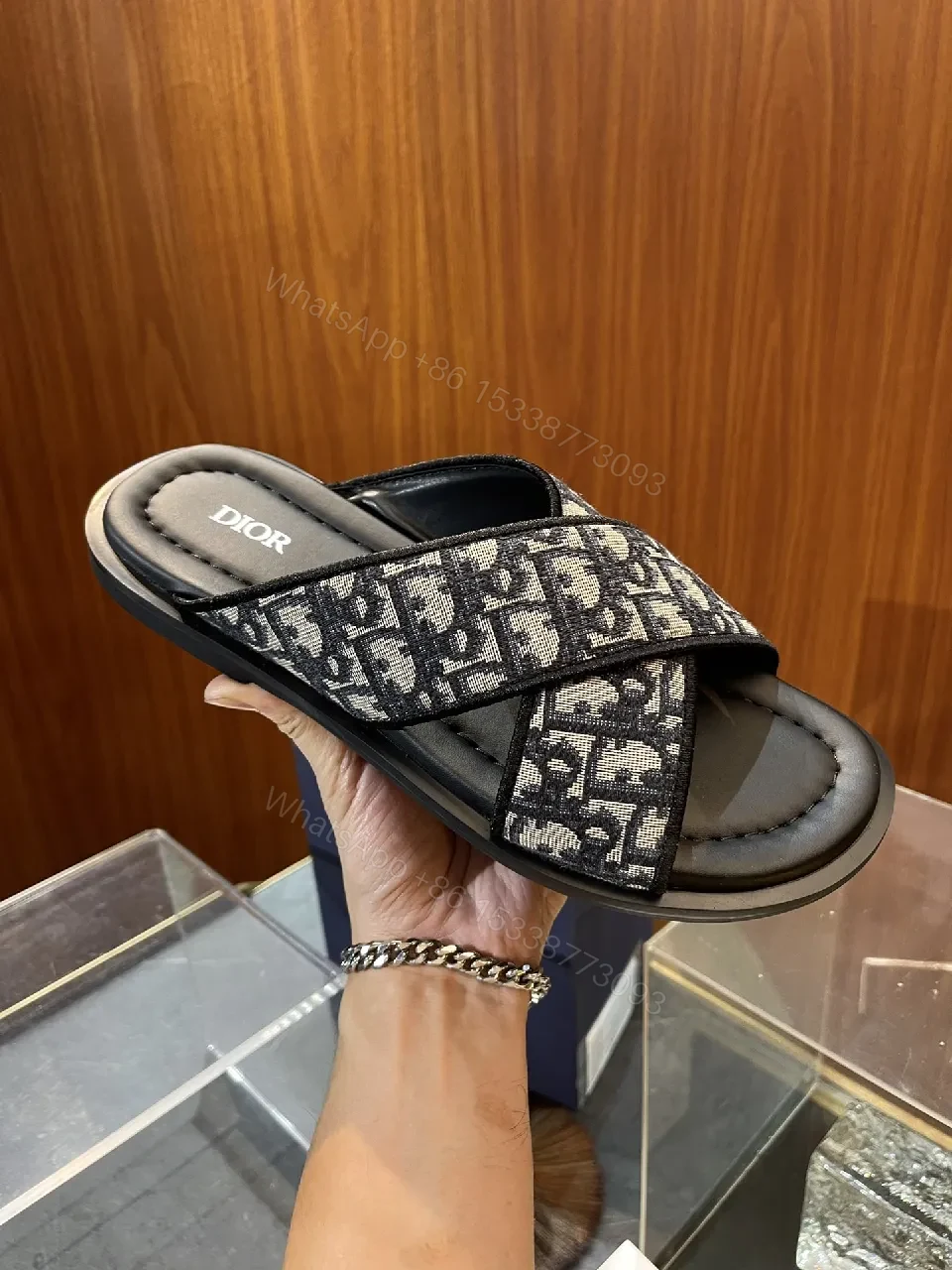 View 2 of Patterned Luxury Sandals - jacquard, comfort, slide