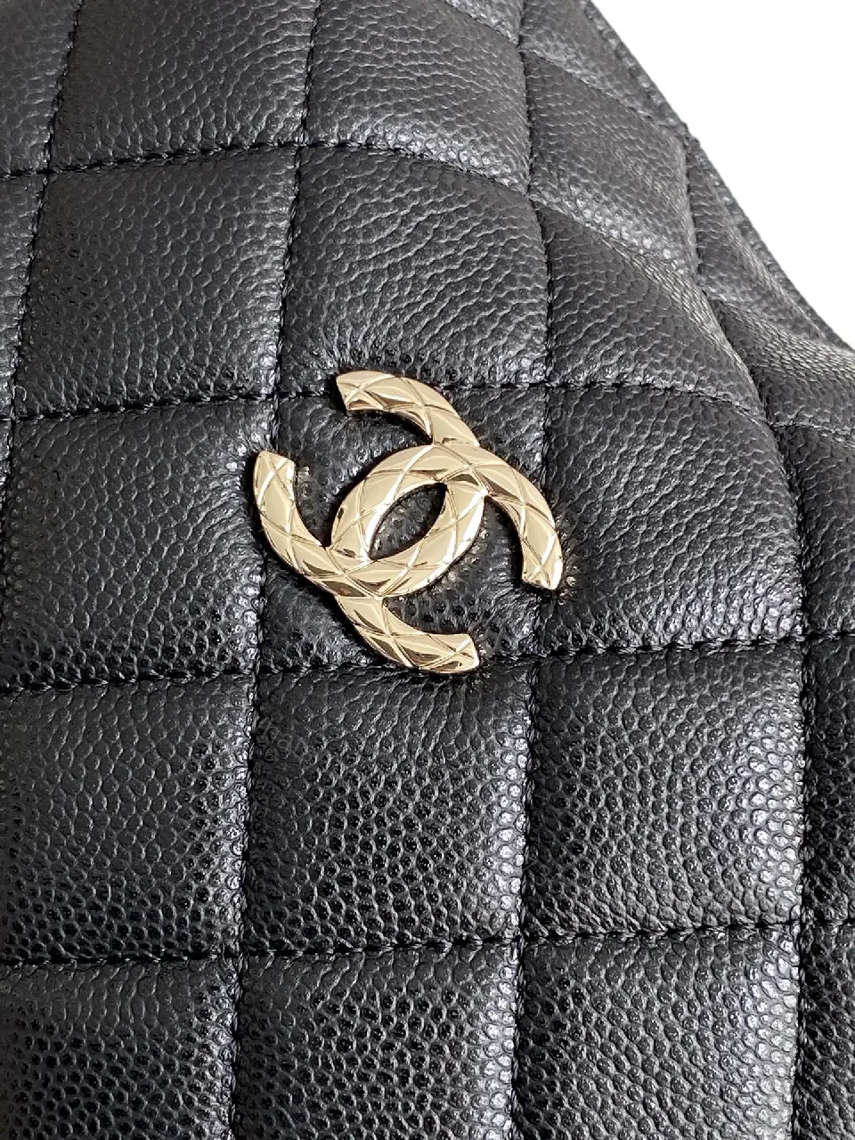 View 3 of Quilted Black PU Bag with Gold Hardware, Crossbody Style