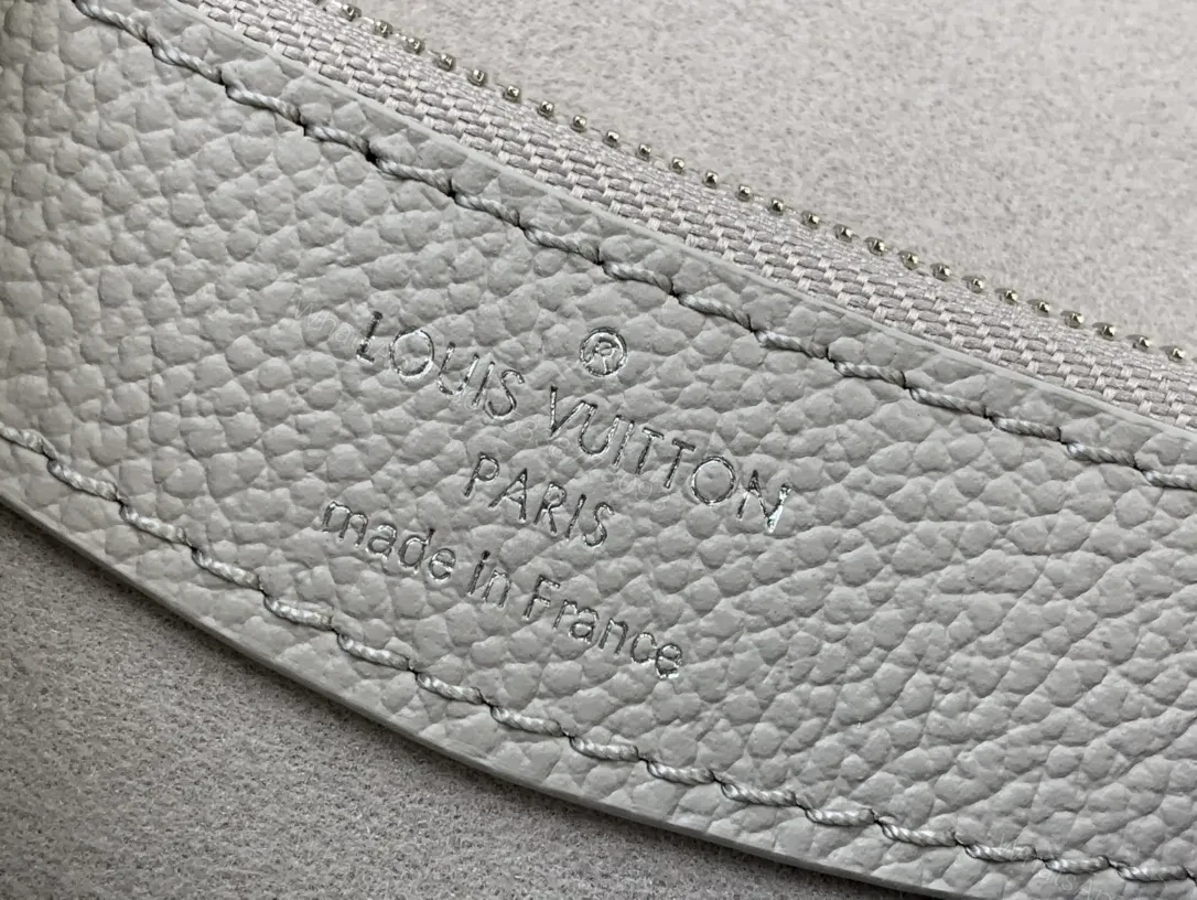 View 4 of Soft Gray Pebble Leather Monogram Flap Bag - Everyday Luxe