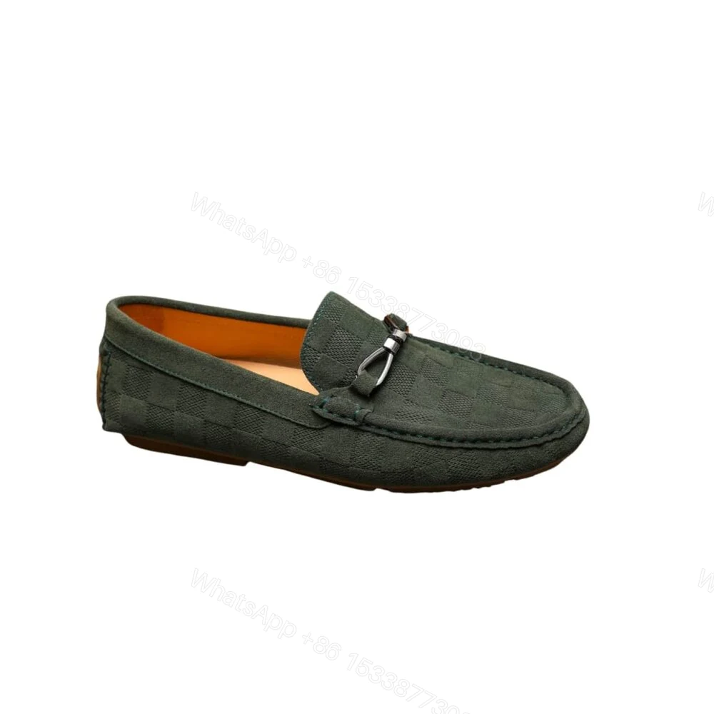 Louis Vuitton LV Damier Suede Loafers In Dark Green — view 1