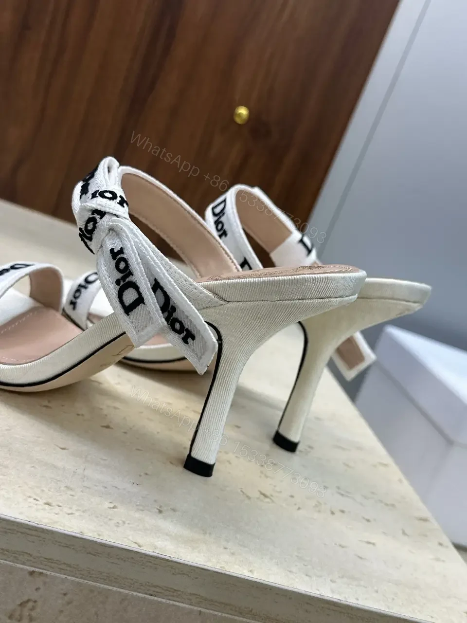 View 5 of Lightweight Strappy Heels: Open-Toe Slingback Kitten Heel, Couture Style