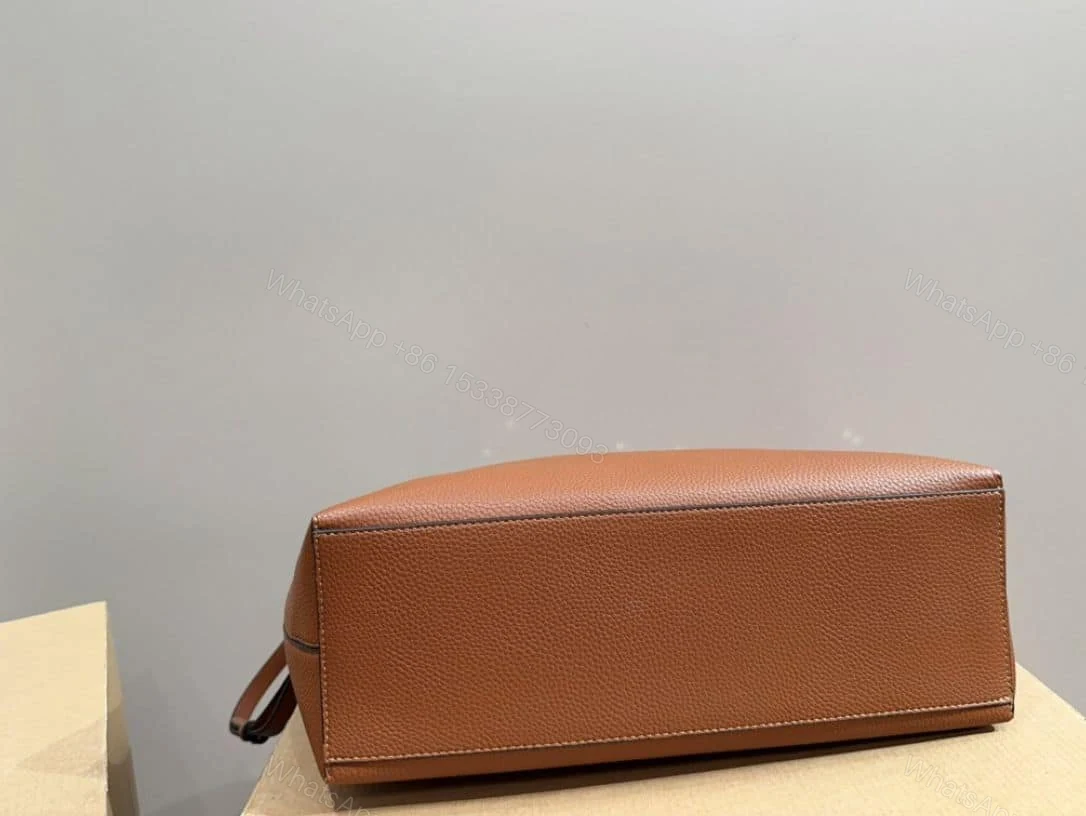 View 6 of VALENTINO GARAVANI ROCKSTUD GRAINY CALFSKIN TOTE BAG BROWN 35CM 1W2B0B70VSF HG5