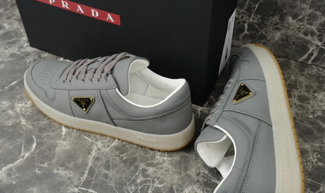 View 9 of Grey Leather Low-Top Sneakers | Subtle Texture, All-Day Comfort