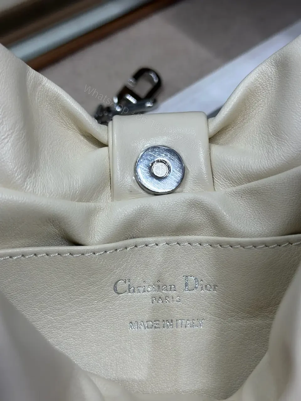 View 7 of Chic Nappa Leather Mini Handbag with Bow Embroidery