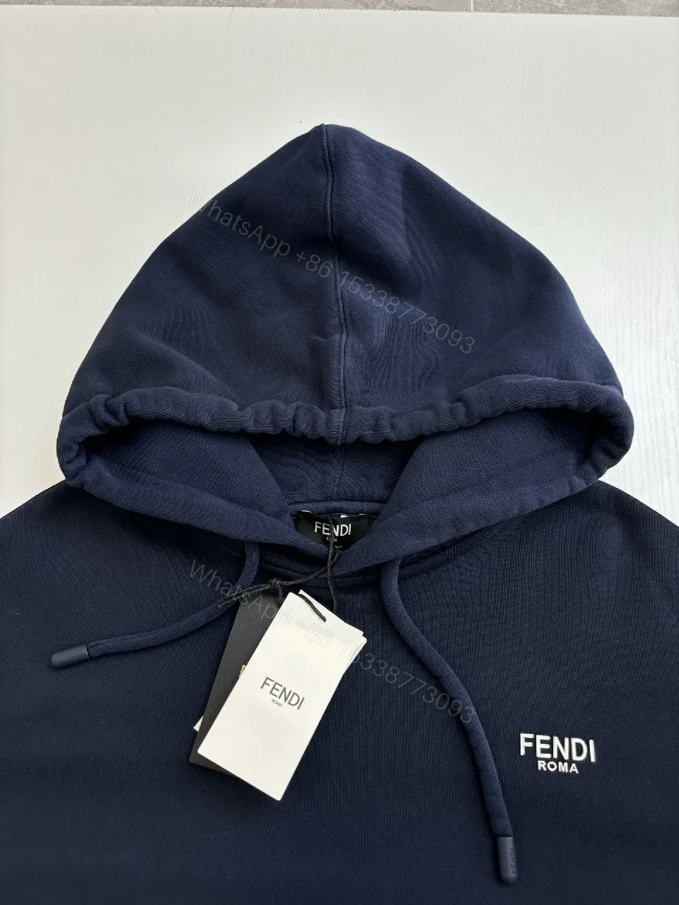 View 5 of Covert Navy Cotton-Blend Hoodie: Elevated Everyday Essential