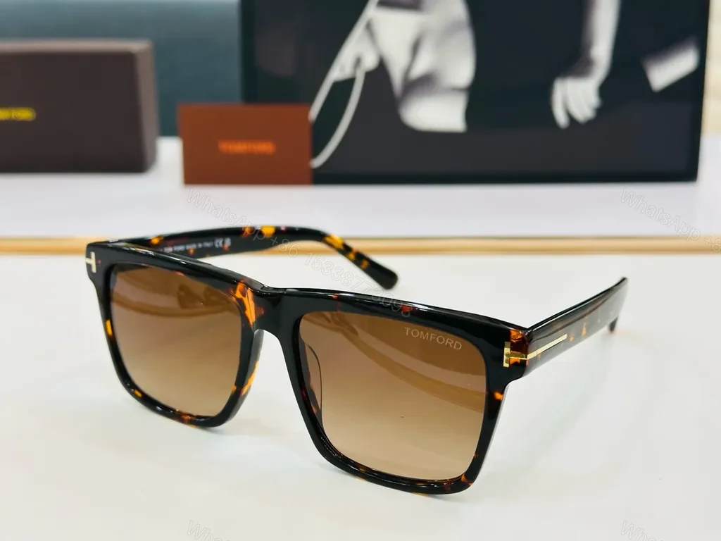 View 7 of Bold Black Sunglasses with Gold Accents - Luxury Tom Ford-Inspired Eyewear