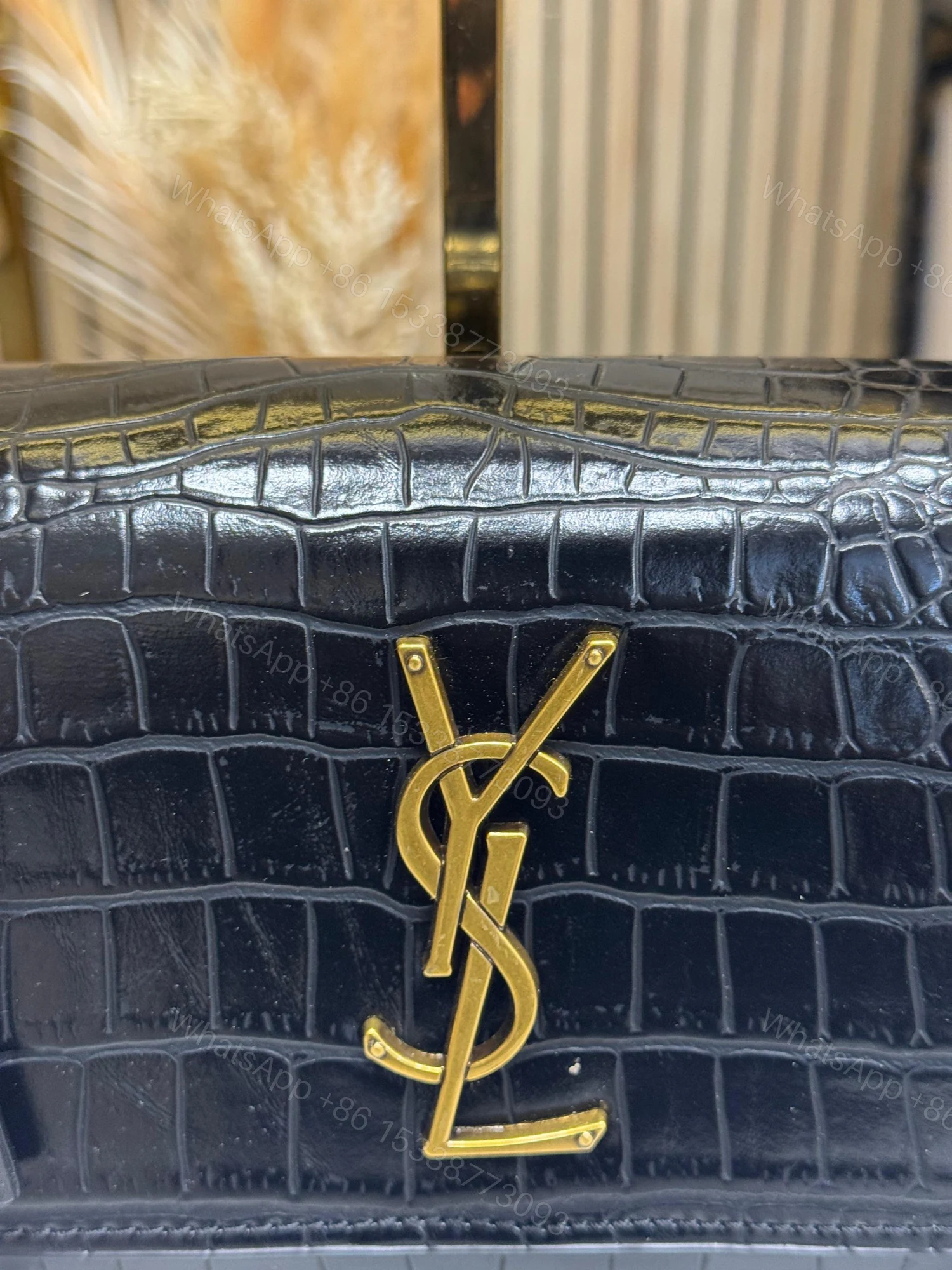 View 2 of FIRST COPY YSL SUNSET CROCO CALFSKIN SHOULDER BAG