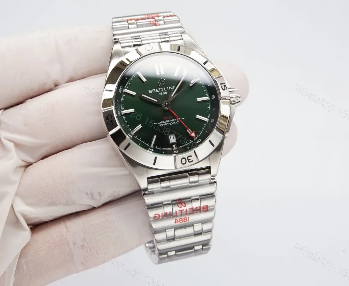 Breitling Chronomat GMT 40 Green Replica Steel Bracelet 40MM Premium A32398101L1A1 — view 1