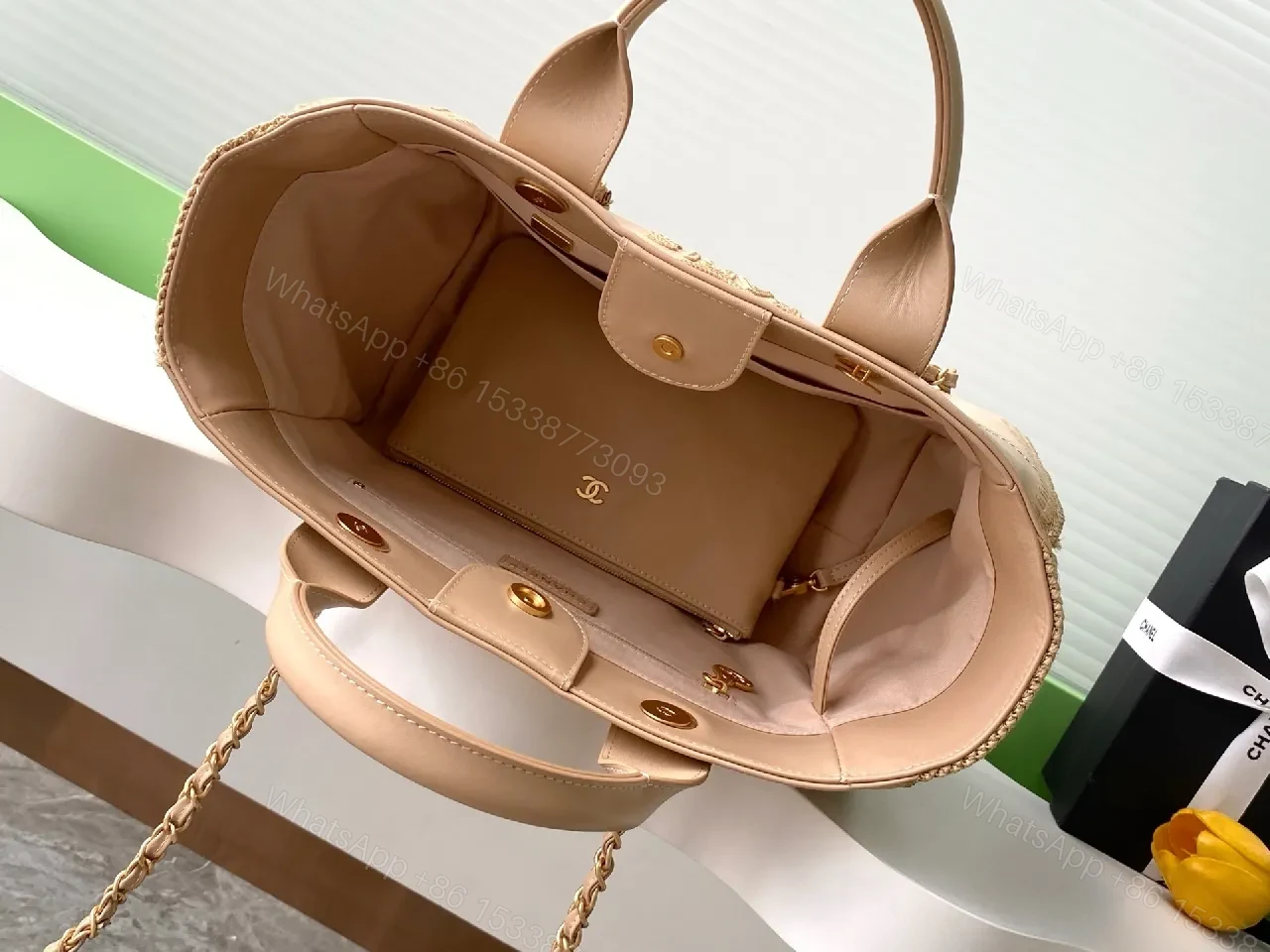 View 8 of Structured Texture Tote: Everyday Luxury Bag