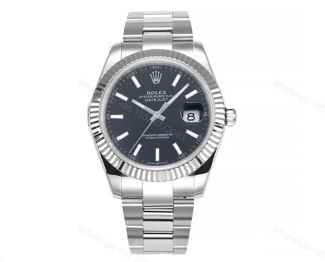 Clean Factory JVS Rolex Datejust Black Fluted Silver — view 1