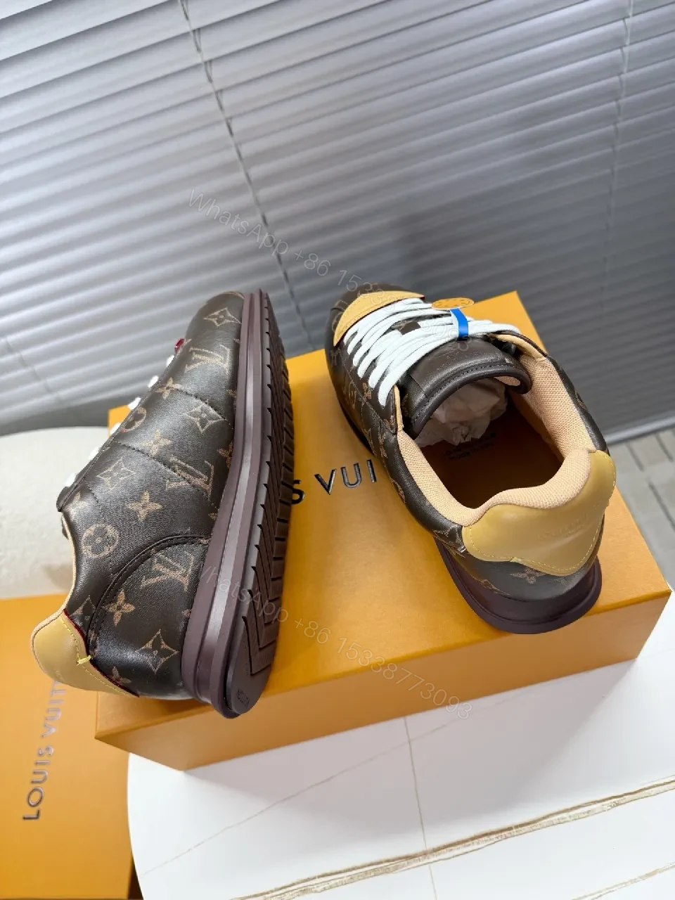View 9 of Patterned Leather High-Top Sneakers: Luxe Monogram, Elevated Comfort