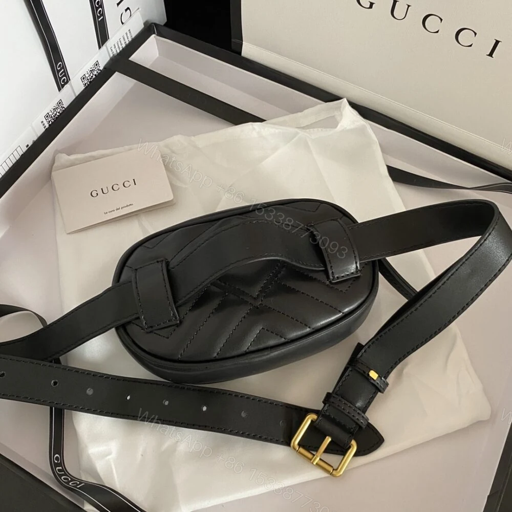 View 6 of Gucci GG Marmont Matelasse Belt Bag Black 18Cm
