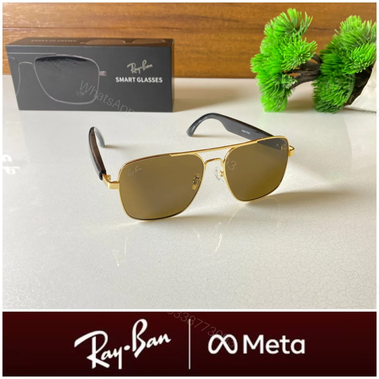 View 6 of Ray-Ban Meta Edition Black-Gold Tinted Metal