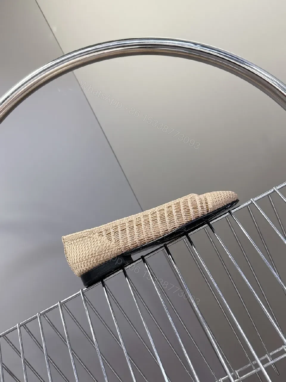 View 2 of Neutral Knit Lace Espadrille Flats: Subtle Luxe Comfort