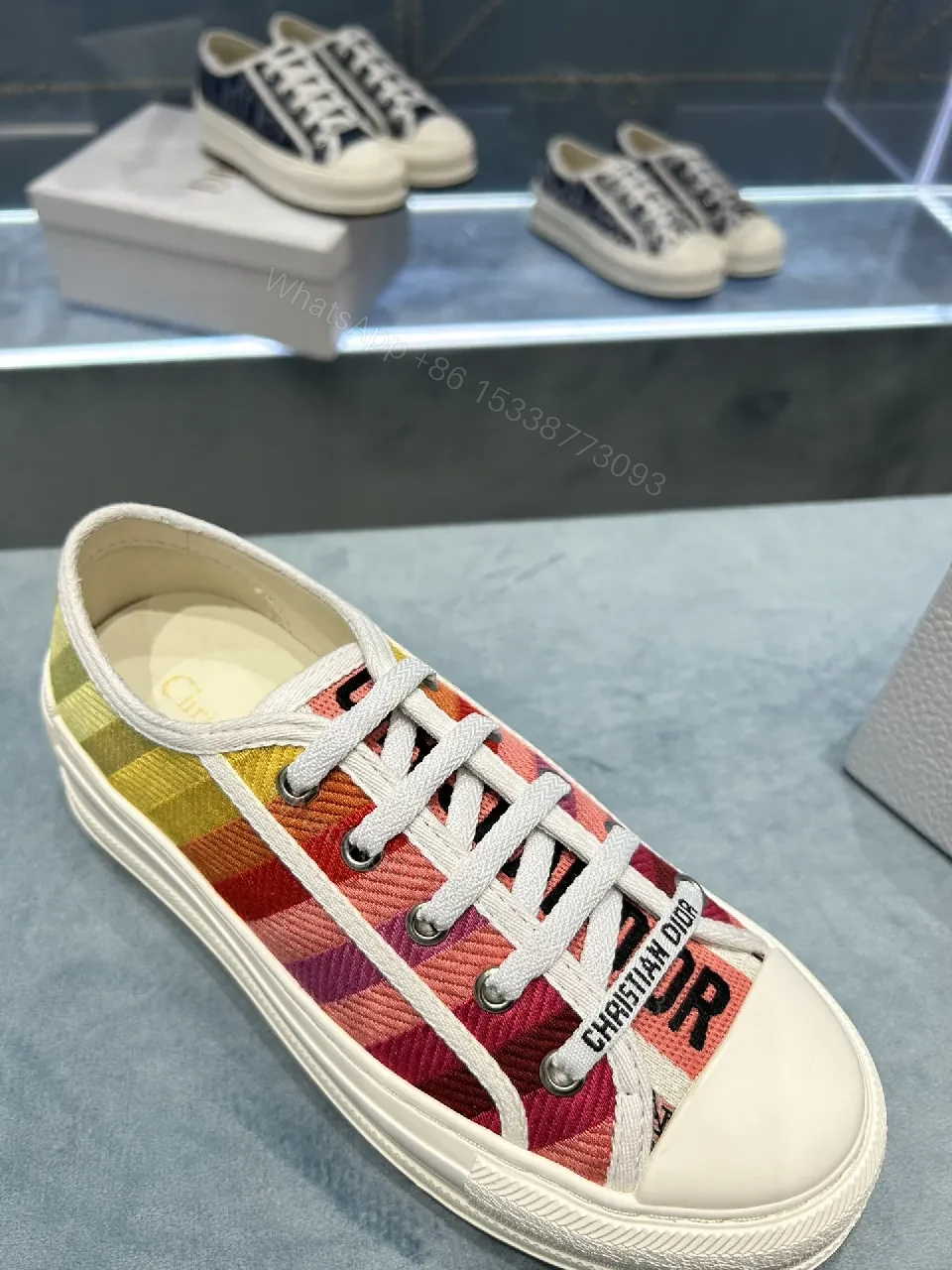 View 8 of Colorful Canvas Luxe Sneakers with Signature Detailing