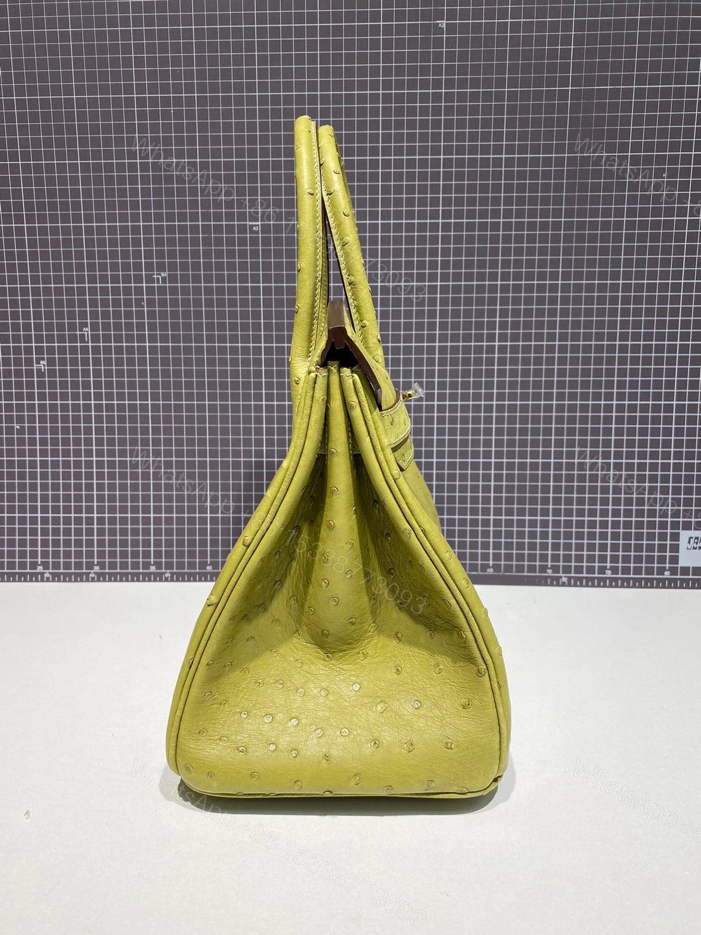View 6 of HERMES BIRKIN 30CM LIME OSTRICH LEATHER GOLD HARDWARE