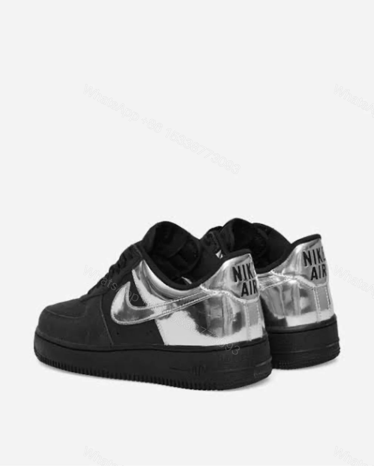 View 3 of FIRST COPY NIKE AIR FORCE ONE METALLIC IN BLACK 2026 SNEAKERS