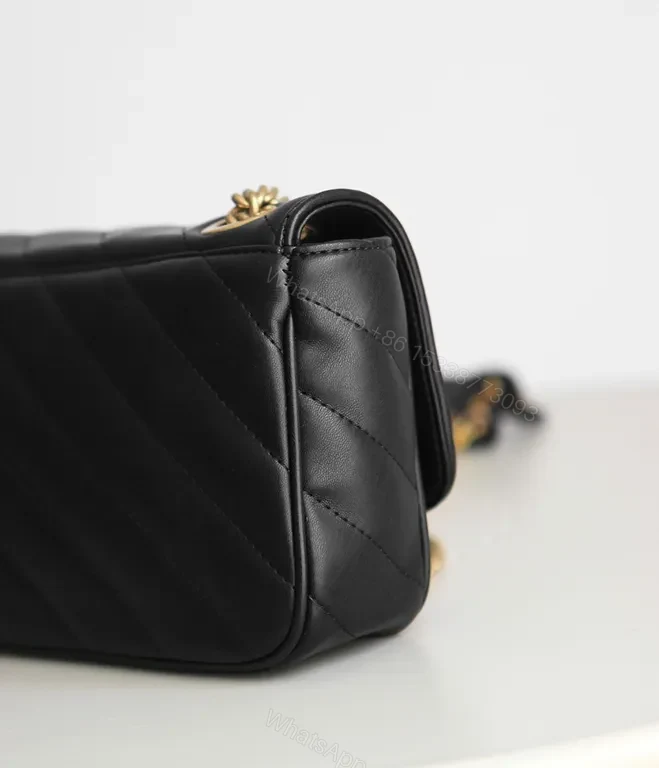View 2 of Versace Jeans Couture Quilted Flap Bag with Gold Chain Strap