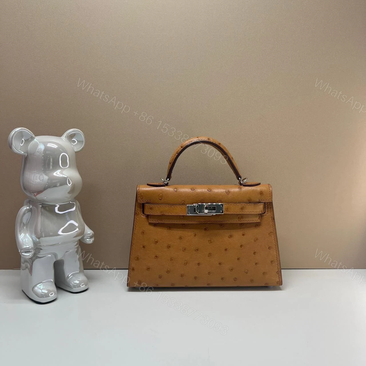 View 2 of HERMES Ostrich Kelly Mini 20 Violine