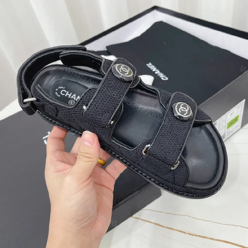 View 3 of Patterned Textured Sandals with Signature Hardware Edge